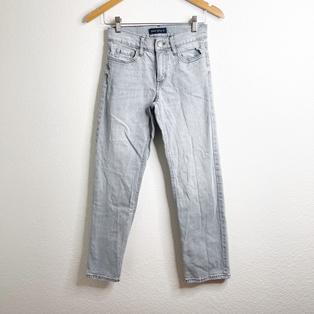 Aeropostale Low Rise Baggy Jeans Light Gray Denim‎ Womens 00 Short Y2K Skater